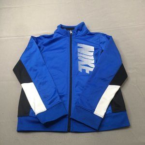 Nike Youth Kids Jacket Sweater Medium Blue 6 Black Full Zip Sweatshirt Casual